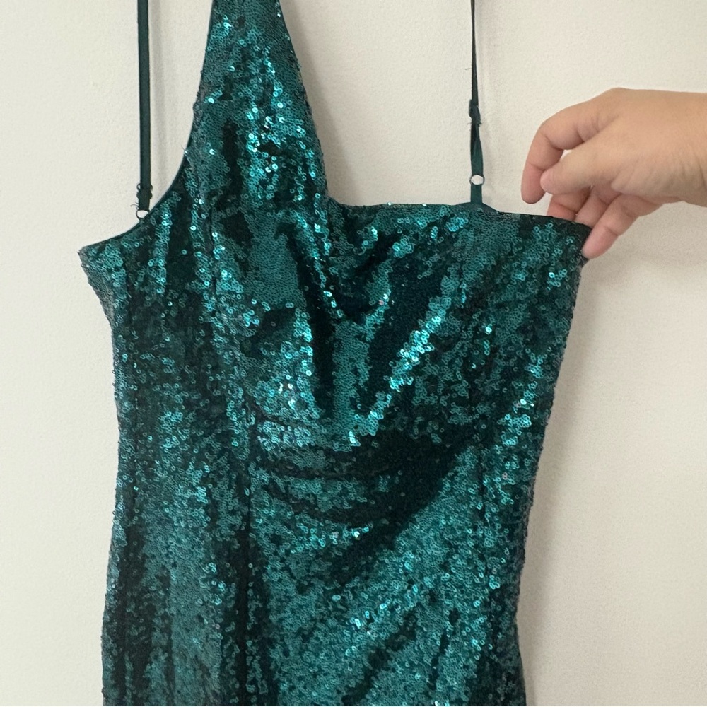 Lulus Living for the Party Green Sequin Dress Sz Medium Holidays Event Going Out - Picture 5 of 8